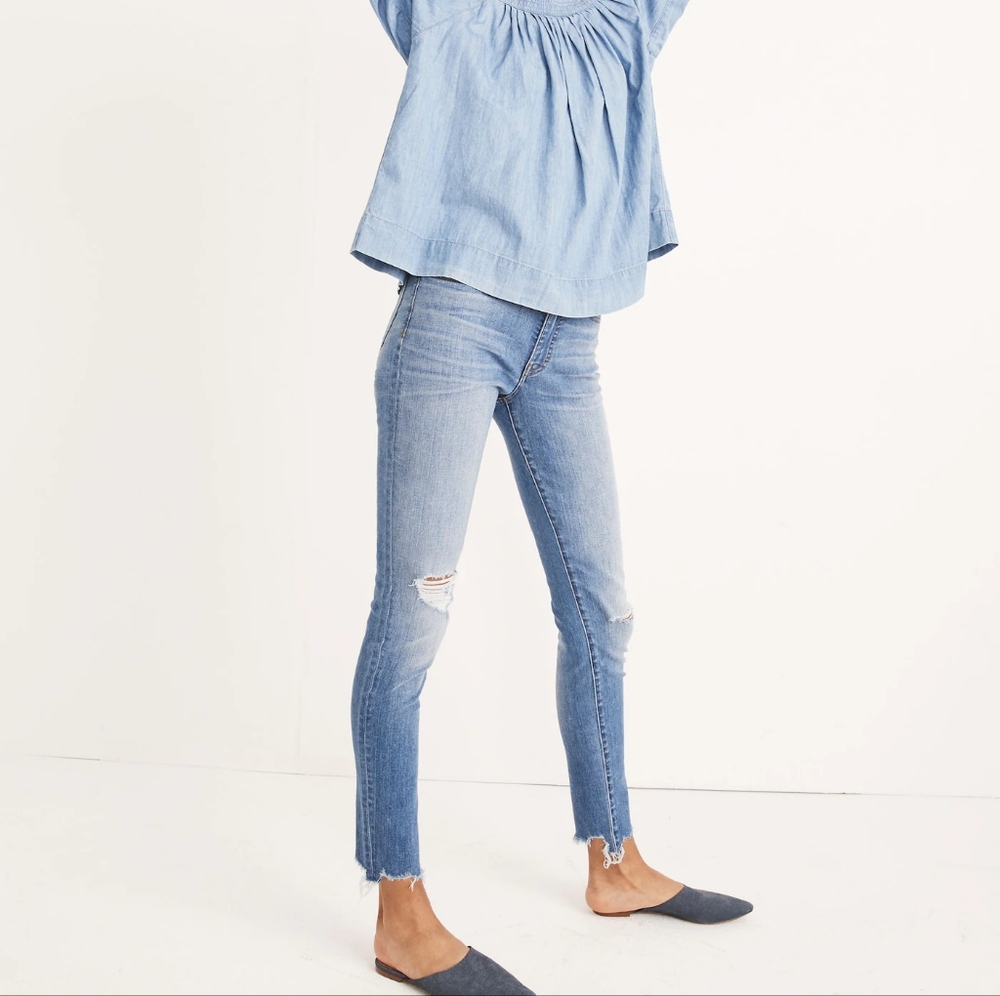 Madewell Petite 9" Mid-Rise Skinny Jeans in Frankie Wash 31p